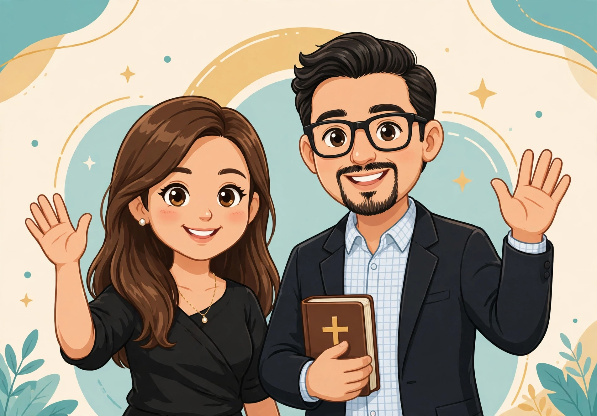 El Pastor Abner y la Pastora Linda dando la bienvenida